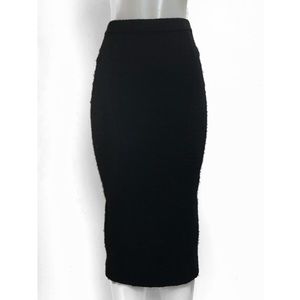 Donna Karan Vintage ILGWU Black Wool Skirt 6